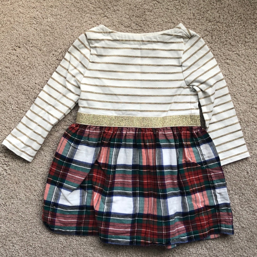 Crewcuts Gold and Plaid Holiday Dress Size 2